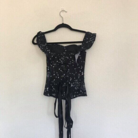 Corset Story Astronomy Print Sleeved Corset Top UK 6 US 2 - Picture 6 of 8